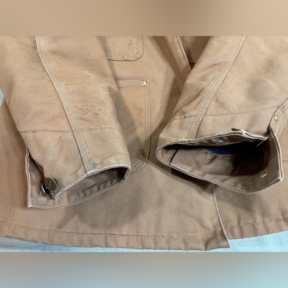 1989 Carhartt Brown Duck Blanket-Lined Chore Coat (6BLC) - Picture 8 of 16